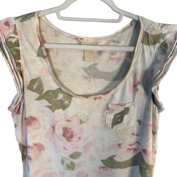H&M Conscious Collection Pink and Cream Pastel Floral Tank Top Size M Casual - Picture 7 of 10